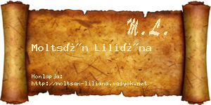 Moltsán Liliána névjegykártya